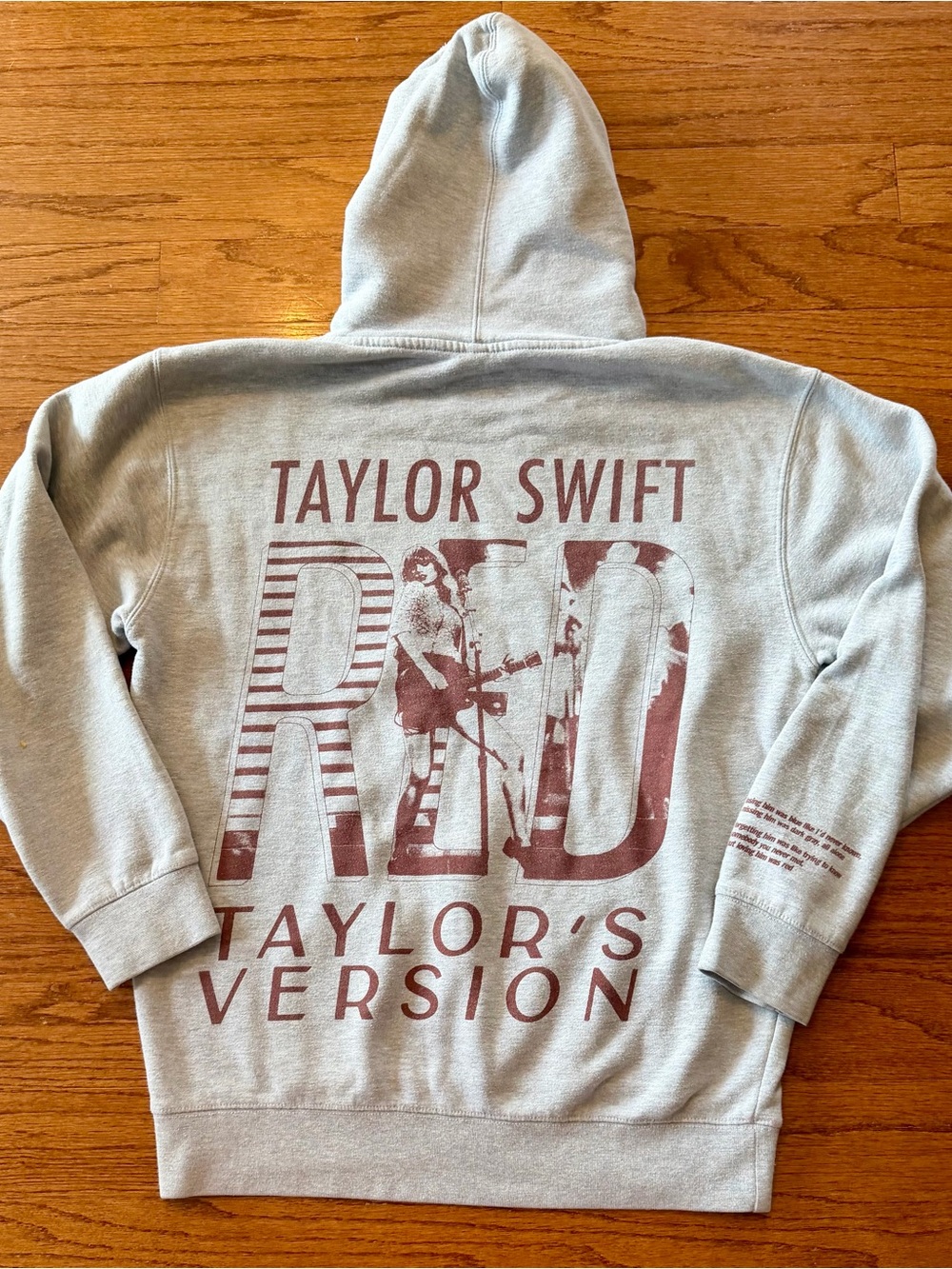 Taylor Swift Gray Hoodie with Red Graphic Back Print